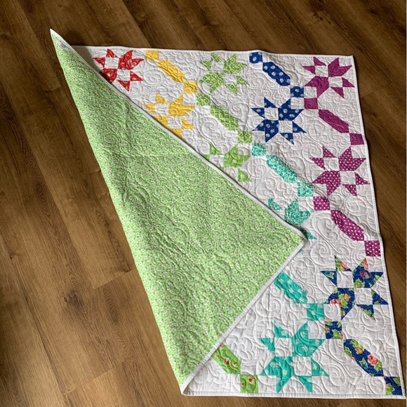 Handmade Rainbow Quilt - Picture 4 of 6